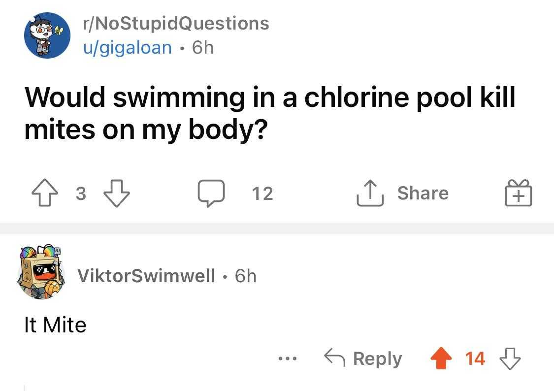 a tweet with a picture of a person swimming in a pool