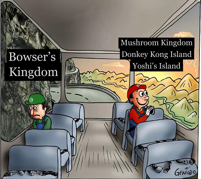 cartoon of a bus with a cartoon of a boy and a boy in a hat