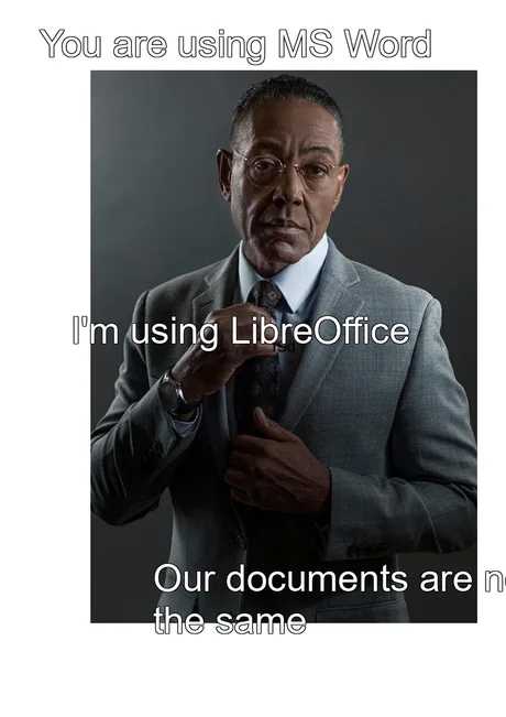 there is a man in a suit and tie with a caption that reads, you are using ms word