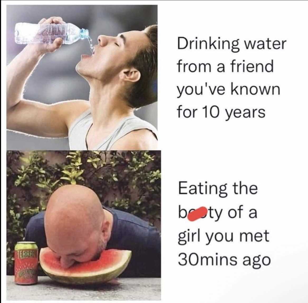 a close up of a person drinking water from a bottle