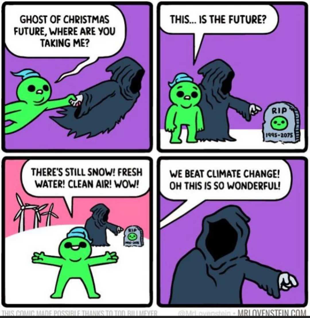 a cartoon of a comic strip with a green alien and a purple background